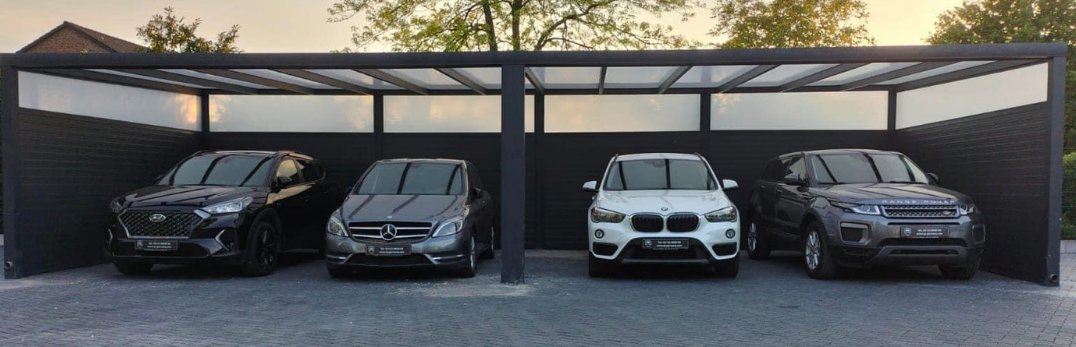 Vierfach-Carport aus Aluminium in Anthrazit